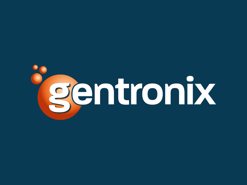 gentronix logo on blue background